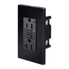 Black GFCI Outlet 15 Amp, 1PK Black Outlets Receptacles,Gfi Electrical Outlet wi