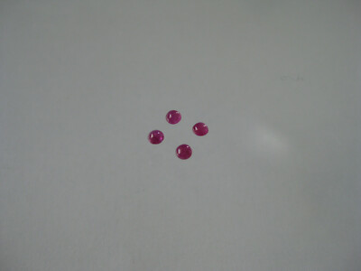4 Pieces Natural Red Rubies Cabochon Round 2 MM. Weight .20 Cts.Loose Gemstones.