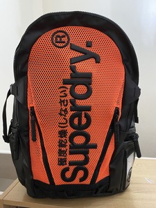 superdry backpack black orange