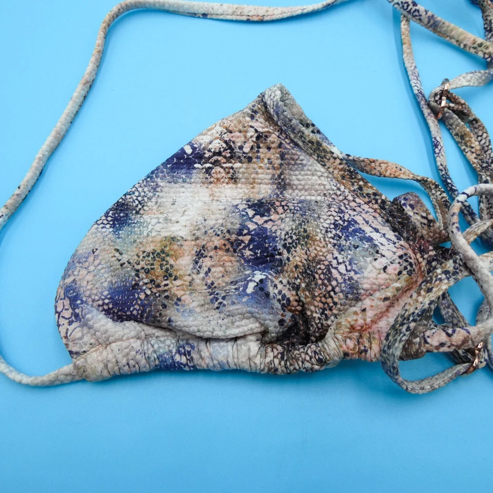 Victorias Secret Large Snake Padded Halter Strappy Triangle Bikini Top Swim New - Image 2 of 4