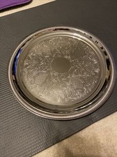 VOLLRATH 82101 Stainless Steel Hot / Cold 15 1/4 Round Platter / Serving Tray