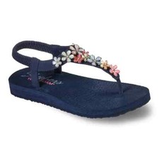 SKECHERS Mujer Cali Meditación - Cristal Margarita Chanclas Tanga Sandalias Talla 6