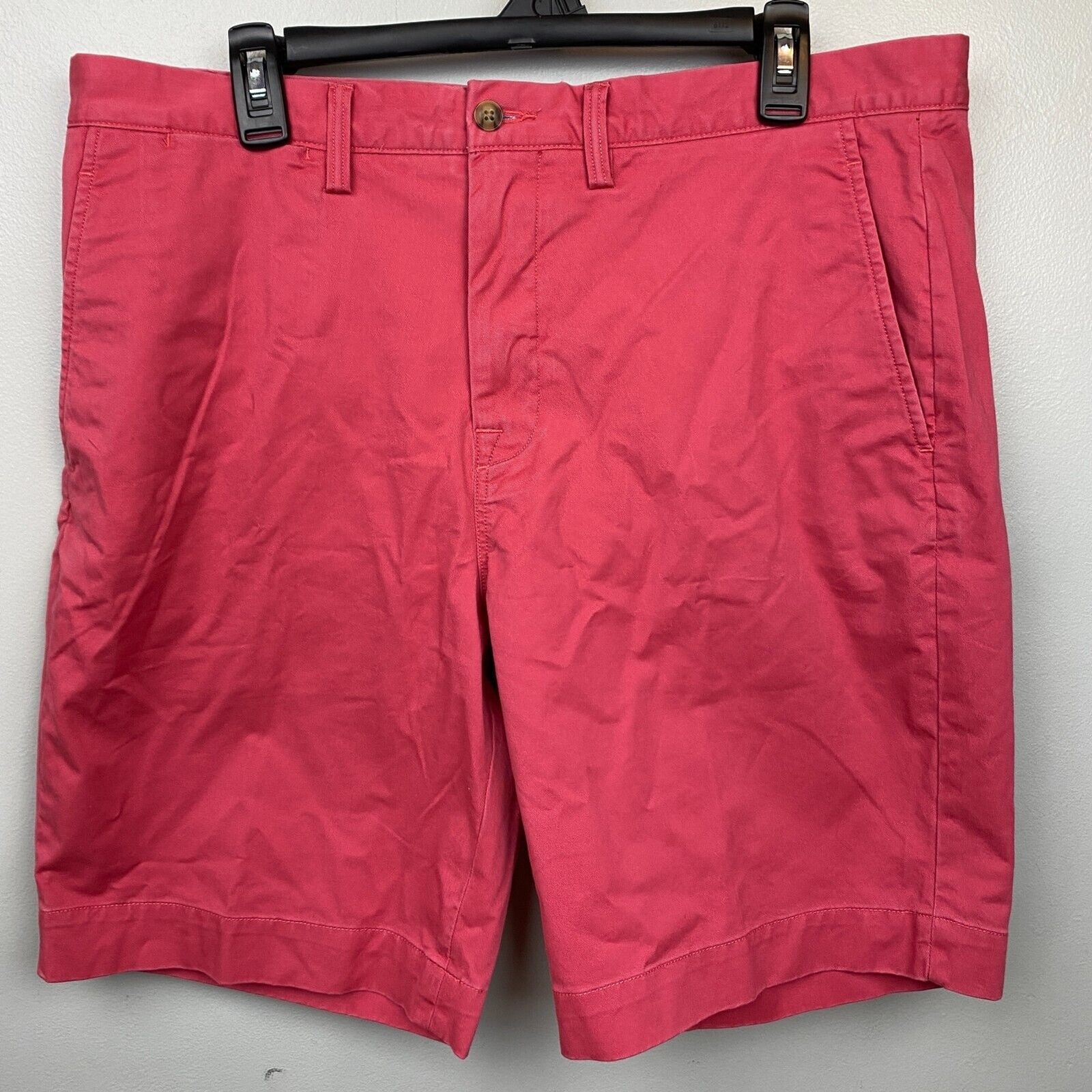 Polo Ralph Lauren Shorts Men 34 Red Khaki Chino Solid Stretch Classic Fit EUC