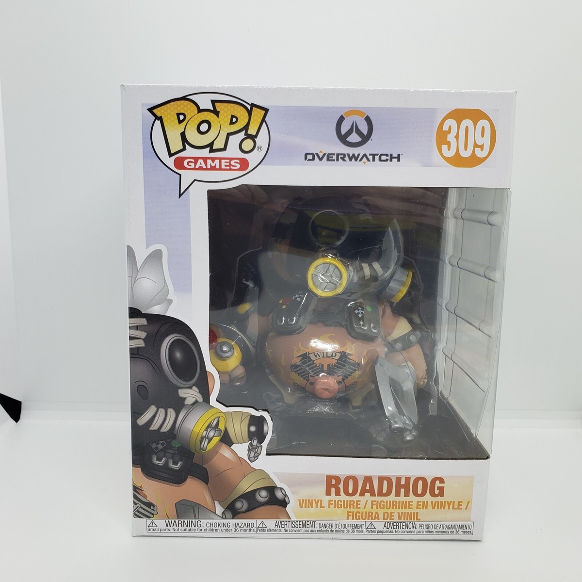 Funko Pop Games Overwatch Roadhog 309 Vinyl Figure Super 6in Open