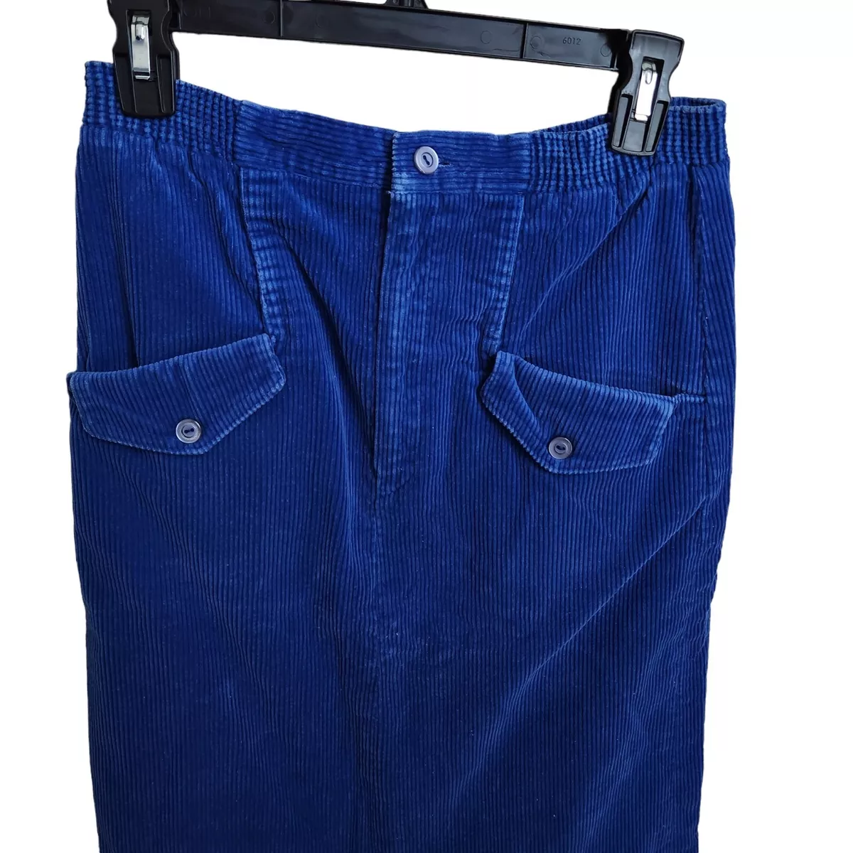 Royal blue top corduroy skirt