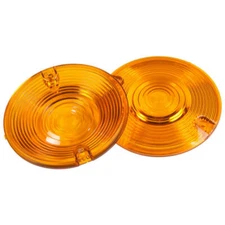 2X Turn Signal Light Flat Lens Cover Yellow Fit For Harley Touring Electra Glide