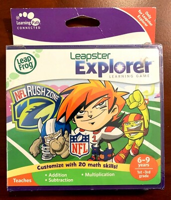 LeapFrog LeapPad Explorer Learn: NFL - Rush Zone - Math, Leap Pad 1 2 3 Ult NIB 