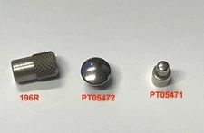 Starrett Set of 3 Contact Points PT05471, PT05472, 196R for 196 Dial Indicator