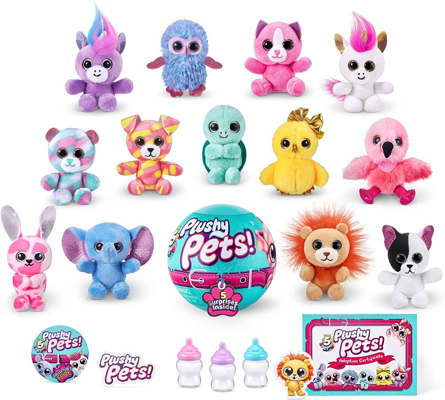 ZURU 5 Surprise Plushy Pets Series 1 Mystery Ball Collectible Capsule (Set  of 2)