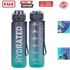 Water Bottle, 500ML/750ML Sports Water Bottle, Motivational Water Bottle, BPA...