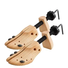 2 Way Cedar Shoe Trees Wooden Shoe Stretcher,Adjustable Large Size for Men an...