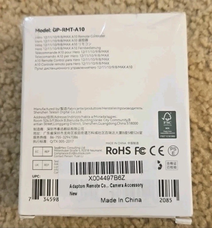 Remote for A10 Smart Wireless Bluetooth Control with Hand Strap for Go Pro Hero - Image 3 of 3