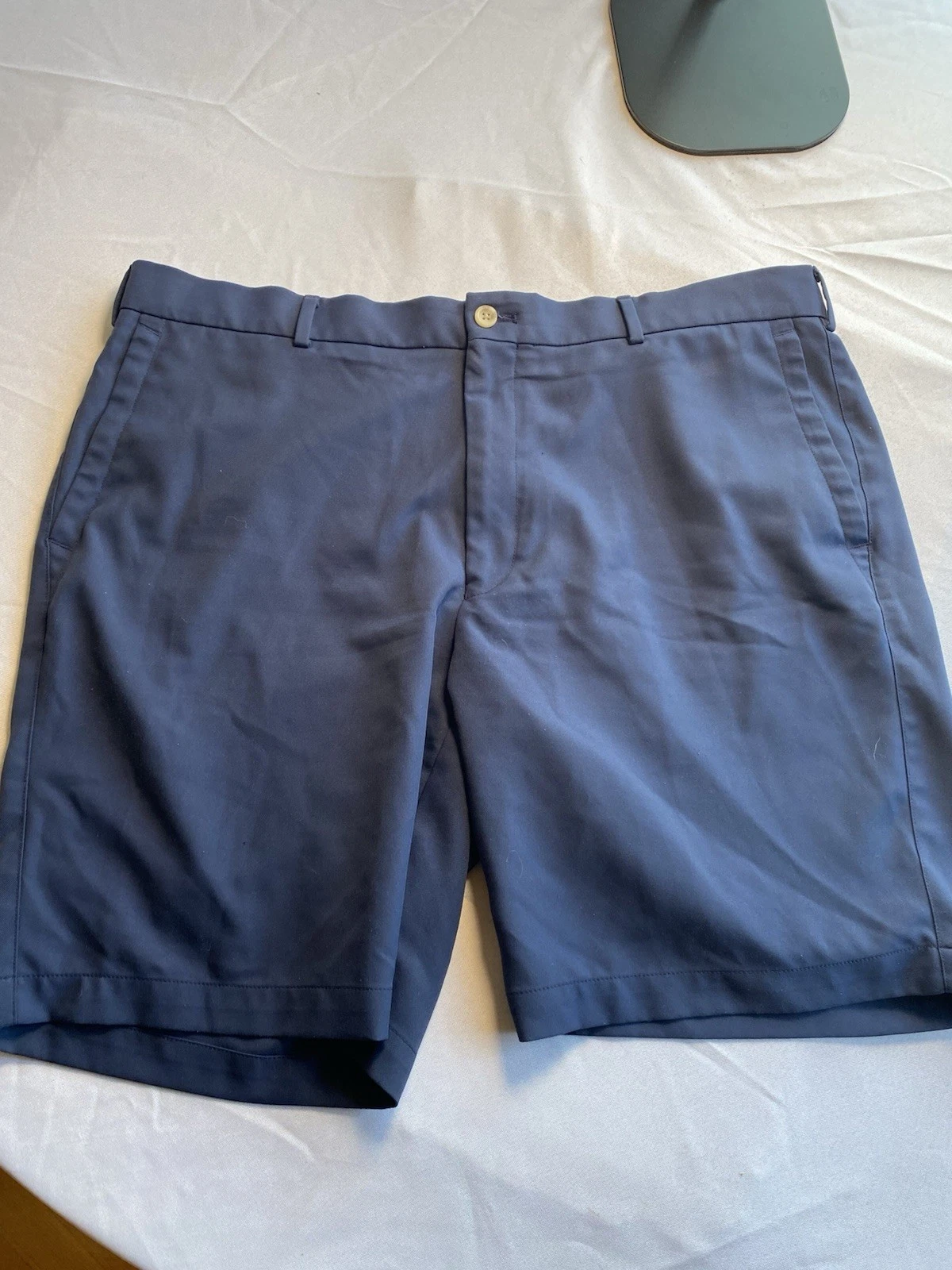 Peter Millar Chino Shorts Navy Blue Men's Polyester Button Welt Pockets