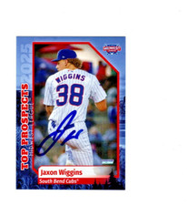 Jaxon Wiggins 2025 MWL Top Prospect autograph signed card South Bend Cubs z