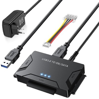 USB 3.0 zu SATA Adapter 2,5''/3,5'' HDD SSD + Netzteil 5 Gbit/s