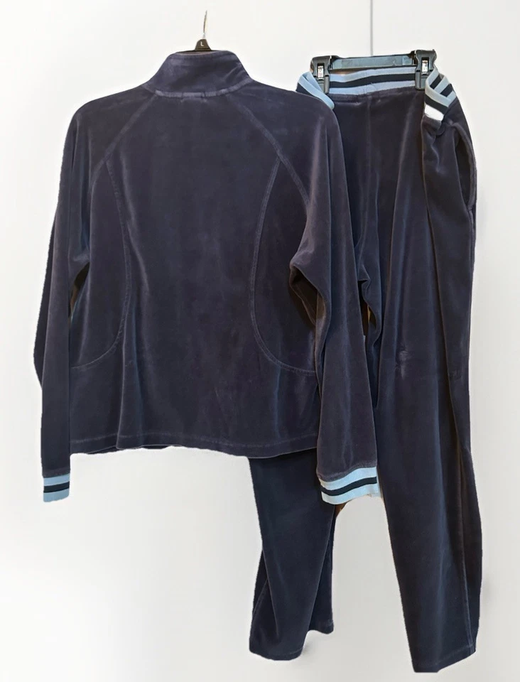 Conjunto de traje de sudor de terciopelo azul marino Danskin Now de colección para mujer talla grande (12-14) Foto 2 de 4