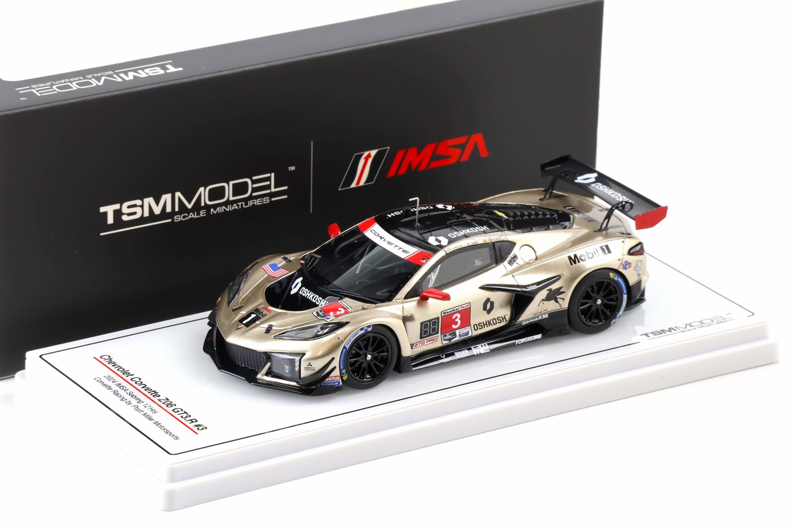 1:43 TSM Model Chevrolet Corvette Z06 GT3.R #3 IMSA 2024 Sebring 12H #3 Garcia