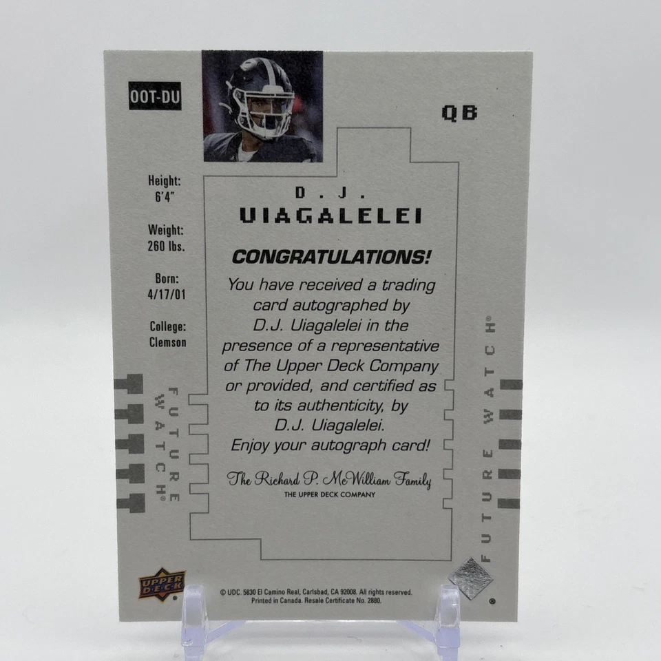 2022 Goodwin Champions SP Authentic 2000 Future Watch /299 DJ Uiagalelei Auto - Image 2 of 2
