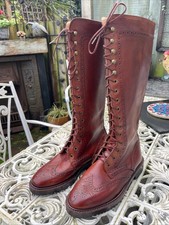 Vintage Cole Haan Country Brown Leather Wingtip Knee High Riding Boots US 5 B