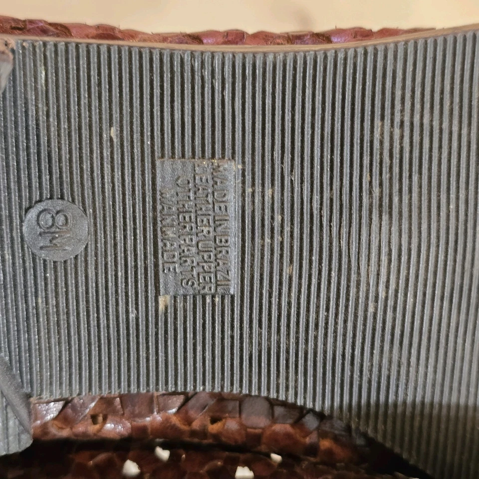 Mocasines De Colección Ipanema Opal Tacón Bajo Mujer Talla 8 M Marrón Tejido Cuero Hecho en Brasil Foto 4 de 4