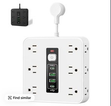 16-in-1 Multi Plug Power Strip 12 Outlets USB-A/USB-C Overload 1.5m