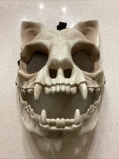 White Animal Skull Full Face Costume Mask, One Size, Adjustable Straps