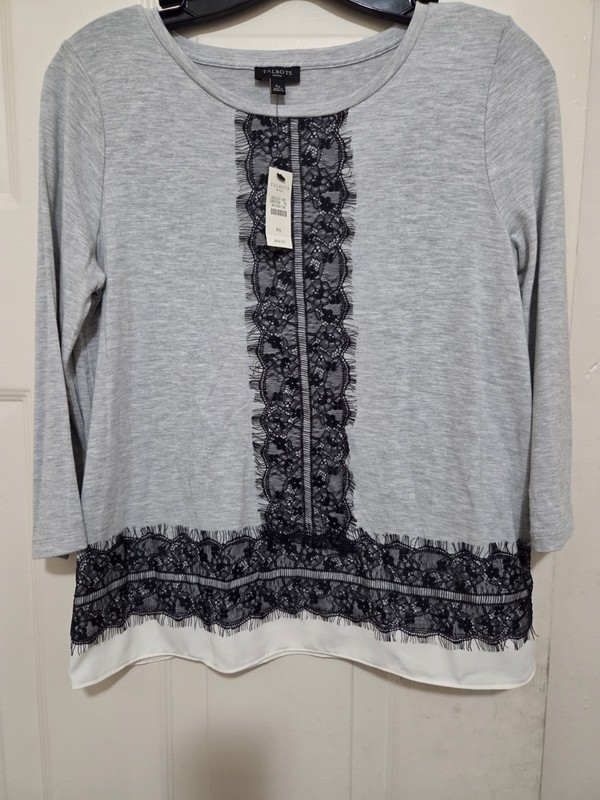 Women's  TALBOTS Lace Inspired Shirt Size Sp