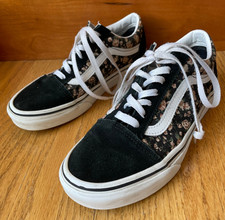 Vans Garden Floral Old Skool Black Suede/Canvas Sneakers W Size 6.5/M Size 5