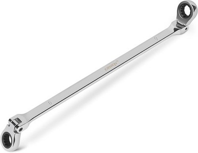 DISEN 8-9mm Extra Long Flex Head Ratcheting Wrench set, Double 8-9 mm, Silver 