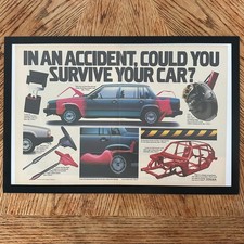 Vintage Volvo 740 Car Safety Framed Double Page Magazine Ad Print Wall Art