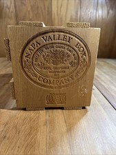 Vintage Napa Valley Box Company Wood CD Storage Box Holder Brown Stackable