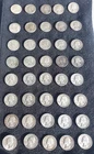 Pre-1965 90% silver Washington quarters 40-coin roll; Various dates