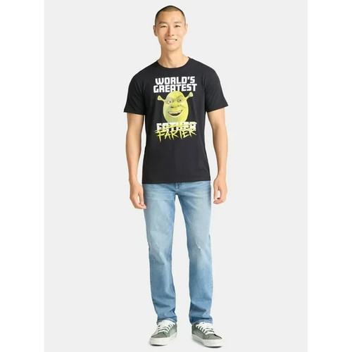 Camiseta gráfica Shrek Día del Padre para hombre 'La más grande del mundo', negra talla XL (46-48) - Imagen 4 de 5