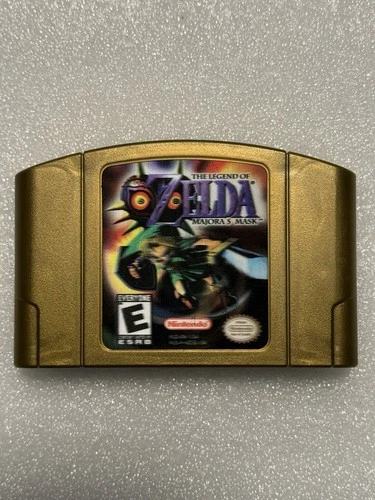 Nintendo 64 Authentic Zelda Majora’s Mask N64 Lenticular Gold Cartridge