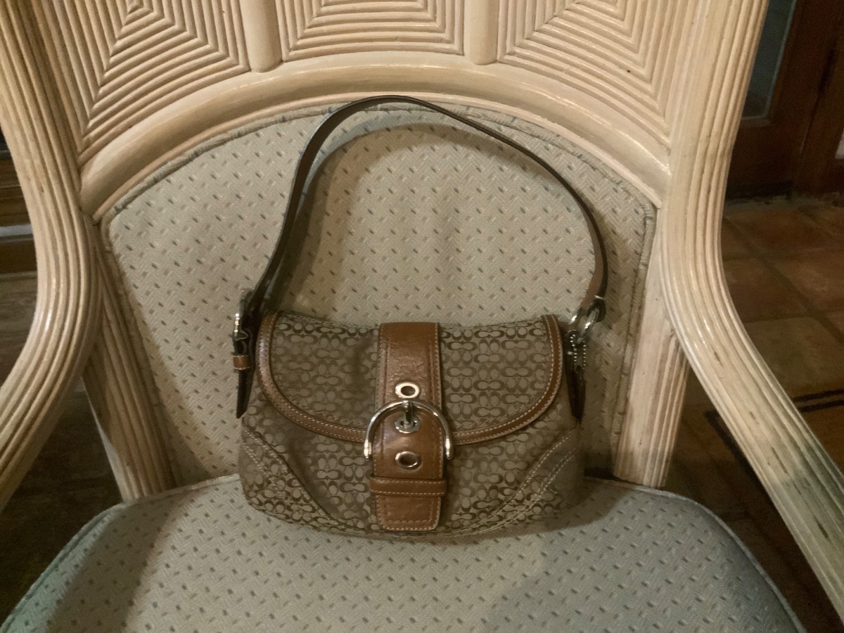 Coach Brown Signature Mini Soho Flap Shoulder Bag CO894-F12308