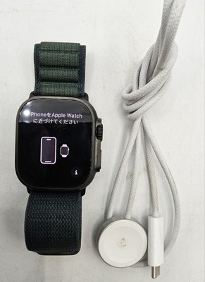 Apple Watch Ultra 2 (GPS + LTE) 49MM  Black Titanium Case Dark Green Alpine Loop