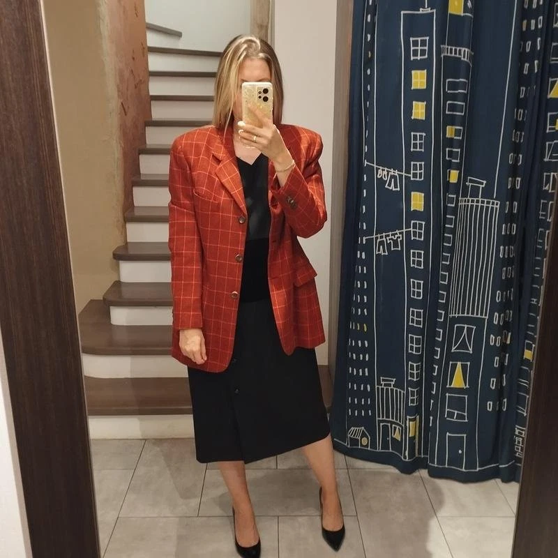 Women Isaia Napoli Blazer Red Cashmere 36 / S / 44 - Bild 2 von 4