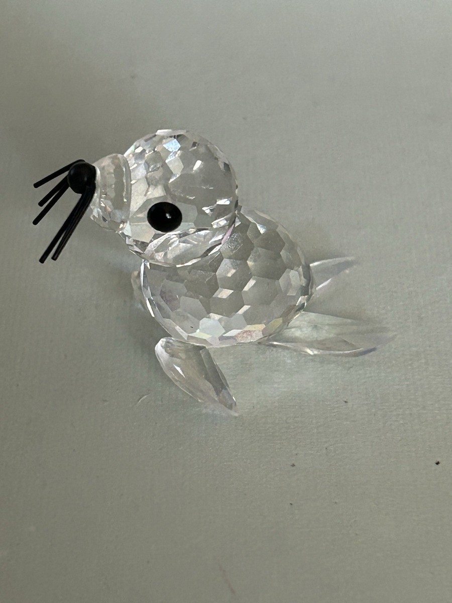 Swarovski Crystal Miniature Baby Seal Figurine Retired Whiskers