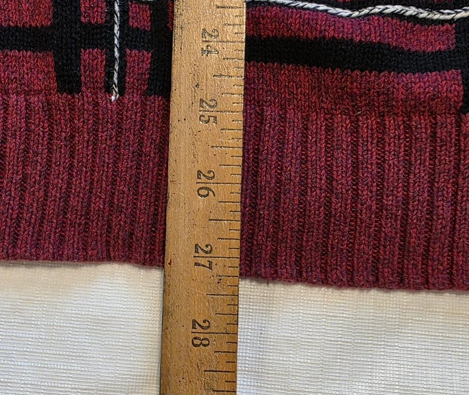 Suéter Tejido De Colección Años 90 - Geoffrey Beene - Rojo Negro Cuadros Para Hombres XL Ecléctico Abuelo Foto 3 de 4