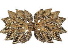 VTG 1976 Mimi Layered Leaves Gold Tone Leaves Belt Buckle