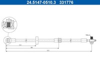 NEU - ATE 24.5147-0510.3 Bremsschlauch FüR Audi