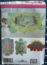Simplicity Longia Miller Pattern 2493 Rag Quilts Dinosaur Turtle Caterpillar UC