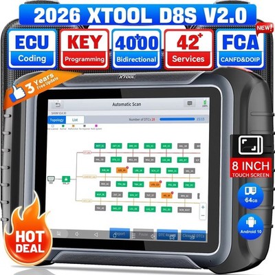 XTOOL D8S V2.0 Bidirectional OBD2 Scanner Full System Diagnostic Tool 42+ Resets