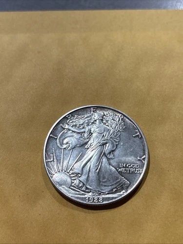 1 Oz .999 Fine Silver 1988 Walking Liberty Eagle One Dollar Coin Bullion