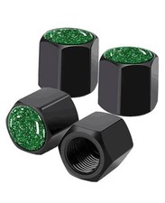 Tire Valve Stem Caps 4 Pack, Car Wheel Stem Caps,Aluminum Air Green Glitter