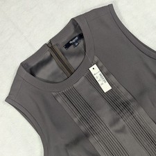 NEW Madewell Womens Pleated Tuxedo Bib Sleeveless Dress Grey Pockets Size 4