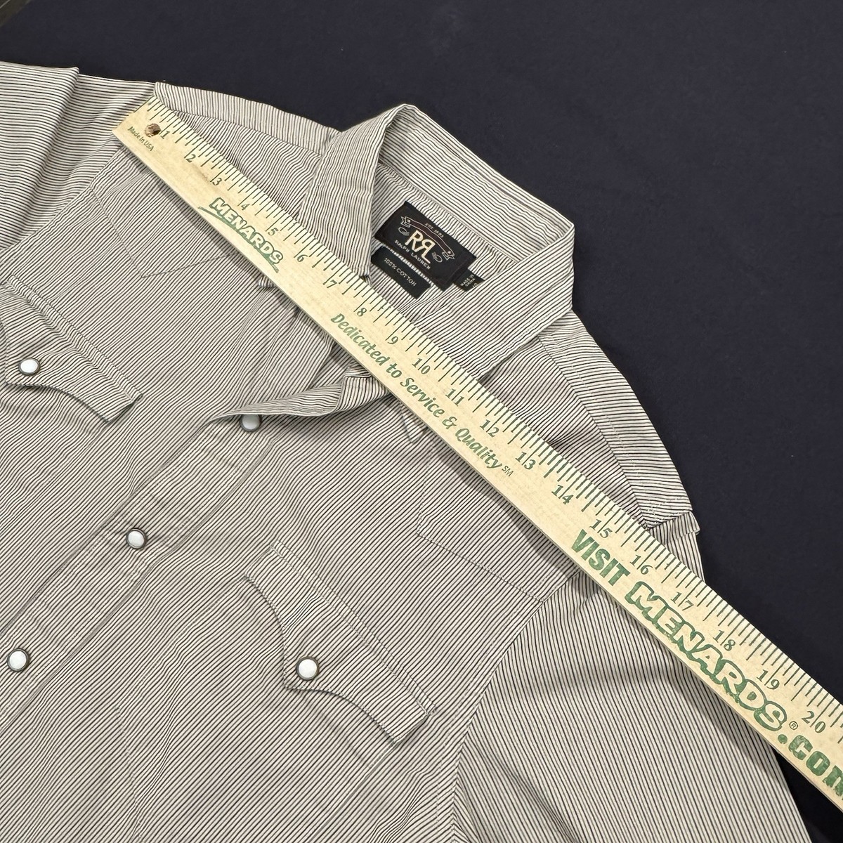 RRL Double RL Ralph Lauren Button Up Work Shirt Grey Western Small