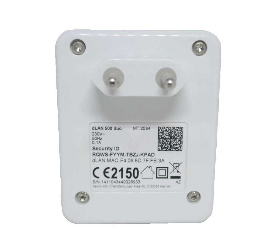 Devolo dlan 500 duo MT:2584 Powerline Adapter 500 Mbps Powerlan mit 2 LAN-Ports - Bild 4 von 4