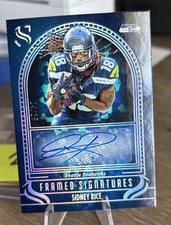 Sidney RICE 2025 SILHOUETTE AUTO Cracked Ice # /25 SSP SEAHAWKS FS-SRE