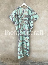 Bohemian Cotton Kaftan Long Dress, Summer Beachwear, Free Size Loungewear